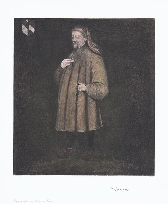 Portrait von Geoffrey Chaucer stehend Kunstdruck Tiefdruck