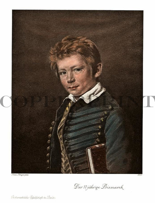 Portrait des 11 Jahre alten Otto von Bismarck Kunstdruck Tiefdruck