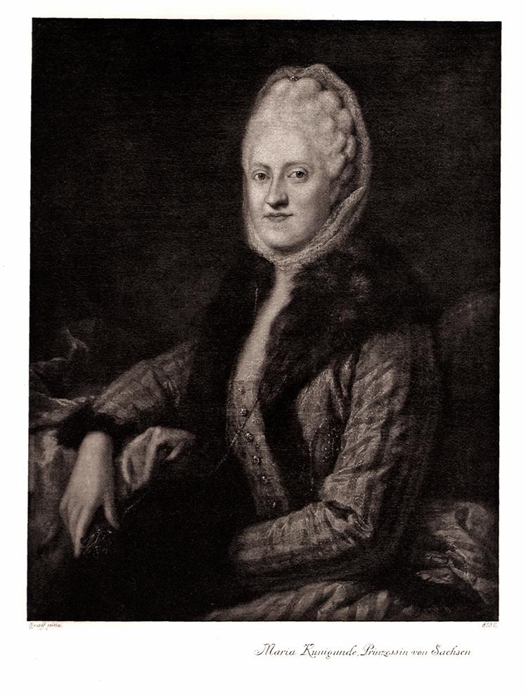 Portrait von Maria Kunigunde Prinzessin von Sachsen Kunstdruck Tiefdruck