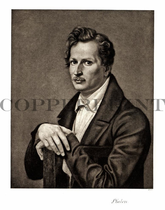 Portrait von Platen Kunstdruck Tiefdruck