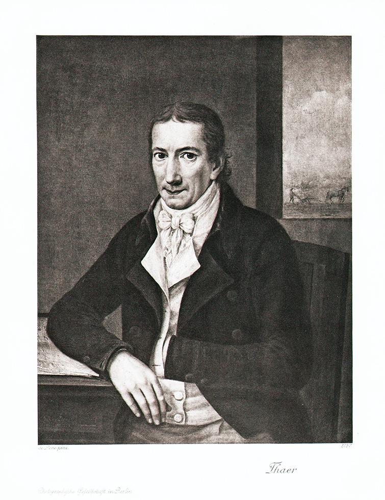 Portrait von Albrecht Daniel Thaer schwarz weiß Kunstdruck Tiefdruck