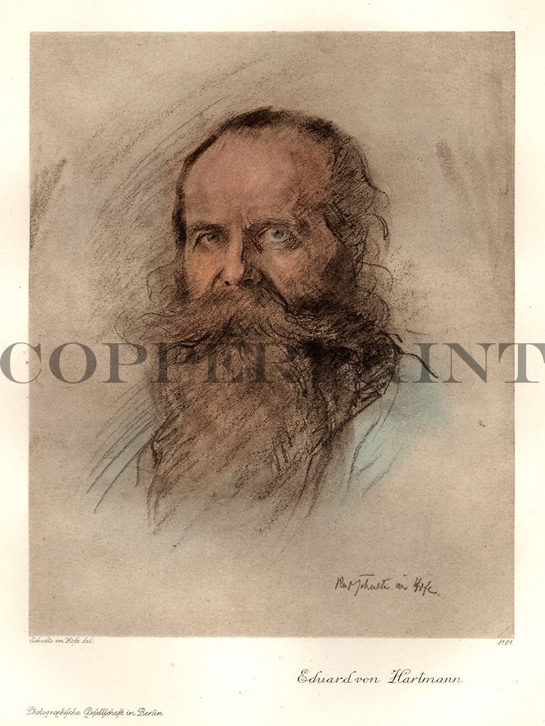 Portrait von Eduard von Hartmann Kunstdruck Tiefdruck