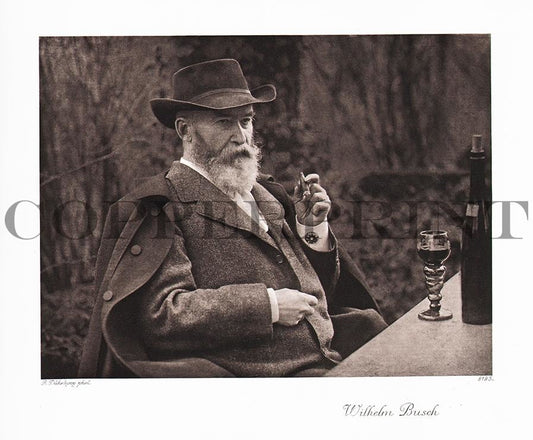 Portrait von Wilhelm Busch Kunstdruck Tiefdruck