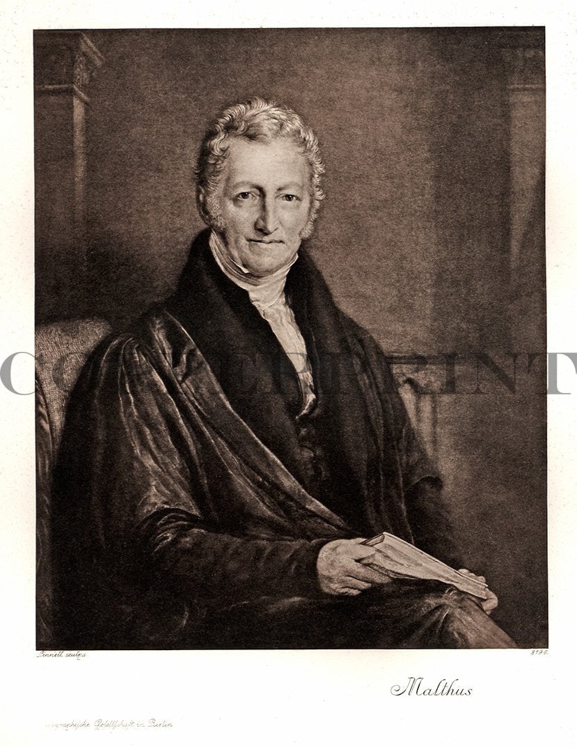 Portrait von Malthus Kunstdruck Tiefdruck