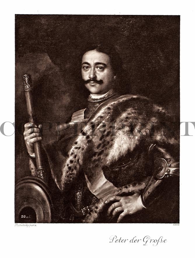 Portrait von Peter der Große Kunstdruck Tiefdruck