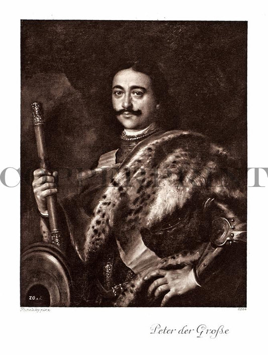 Portrait von Peter der Große Kunstdruck Tiefdruck