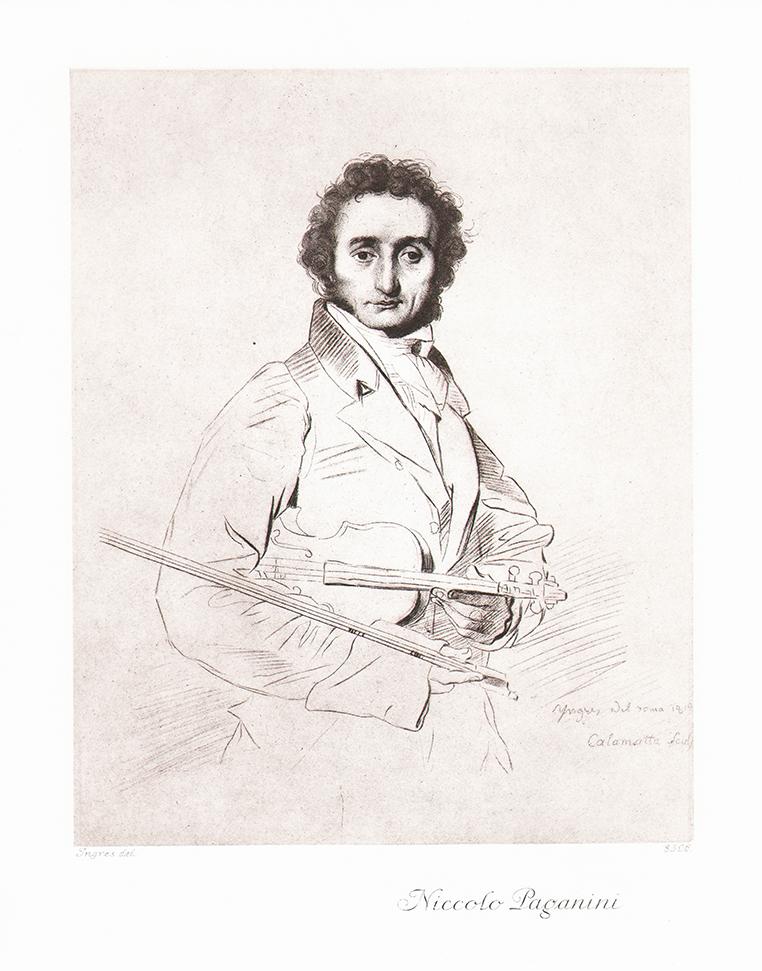 Portrait von Niccolò Paganini Kunstdruck Tiefdruck