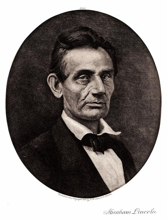 Portrait von Abraham Lincoln schwarz weiß Kunstdruck Tiefdruck