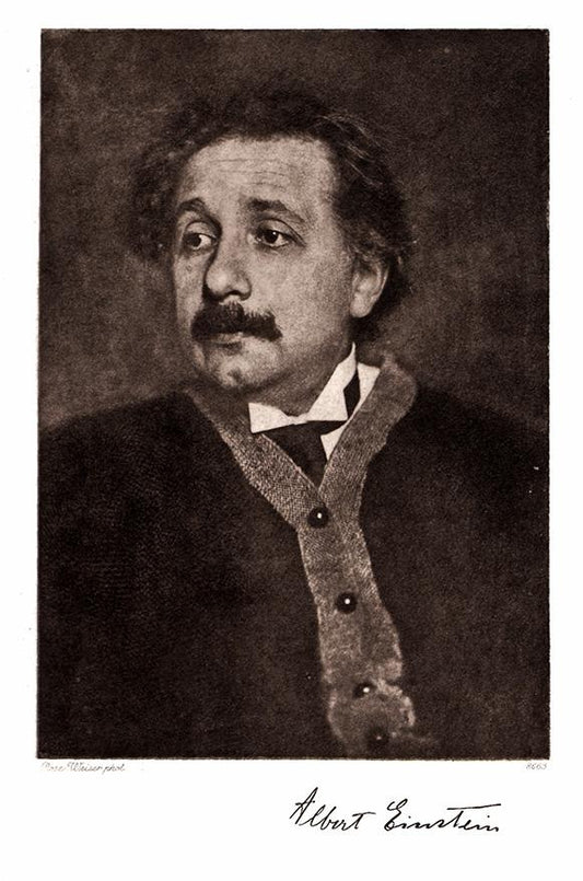 Portriat von Albert Einstein schwarz weiß Kunstdruck Tiefdruck