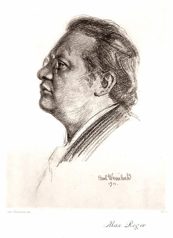 Portrait von Max Reger Kunstdruck Tiefdruck
