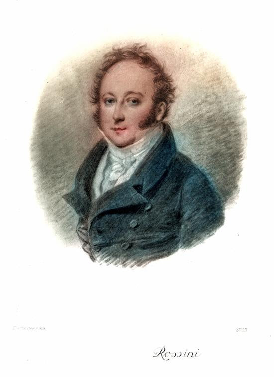 Portrait von Gioachino Rossini Kunstdruck Tiefdruck