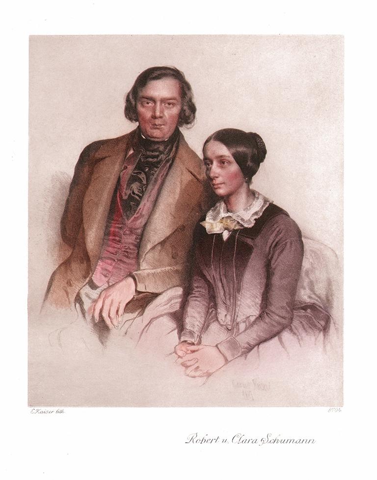 Portrait von Robert und Clara Schumann Kunstdruck Tiefdruck