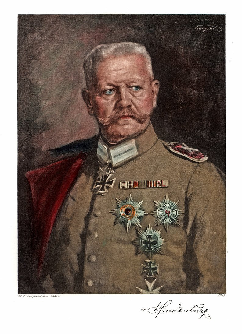 Portrait von Paul von Hindenburg in Uniform Kunstdruck Tiefdruck