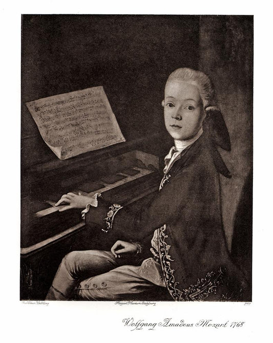 Portrait des jungen Mozart am Klavier Kunstdruck Tiefdruck
