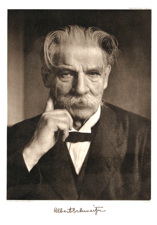 Portrait von Albert Schweitzer schwarz weiß Kunstdruck Tiefdruck