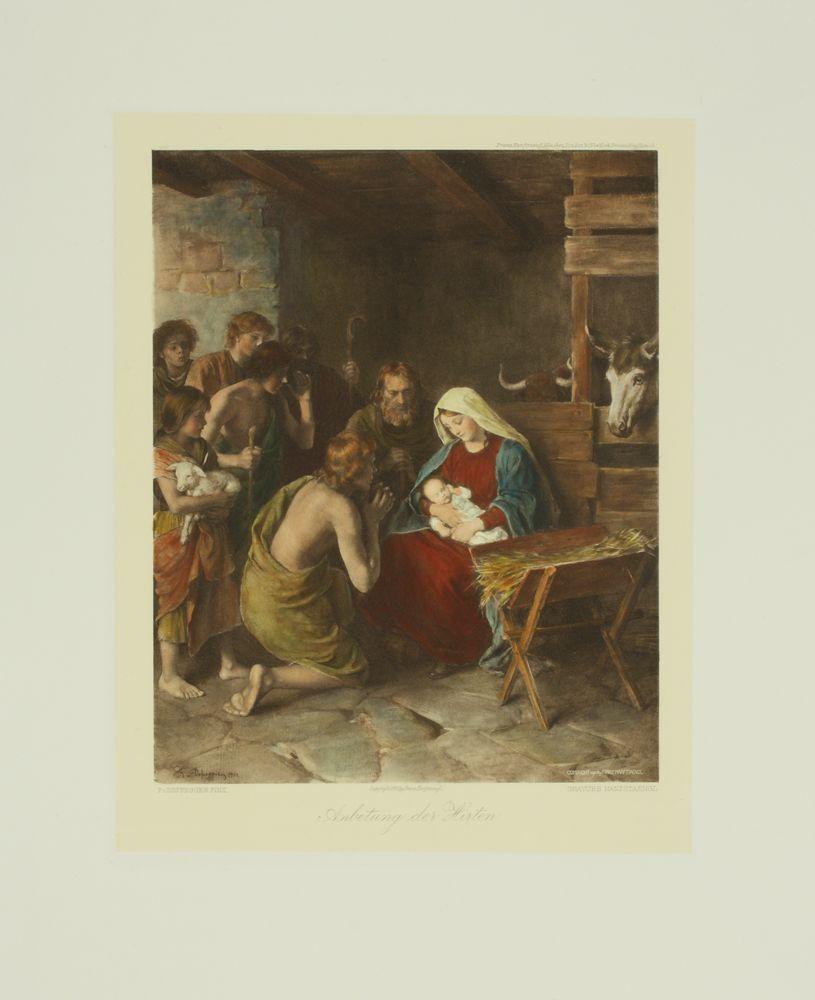 Hirten beten Maria und Jesuskind an Kunstdruck Tiefdruck