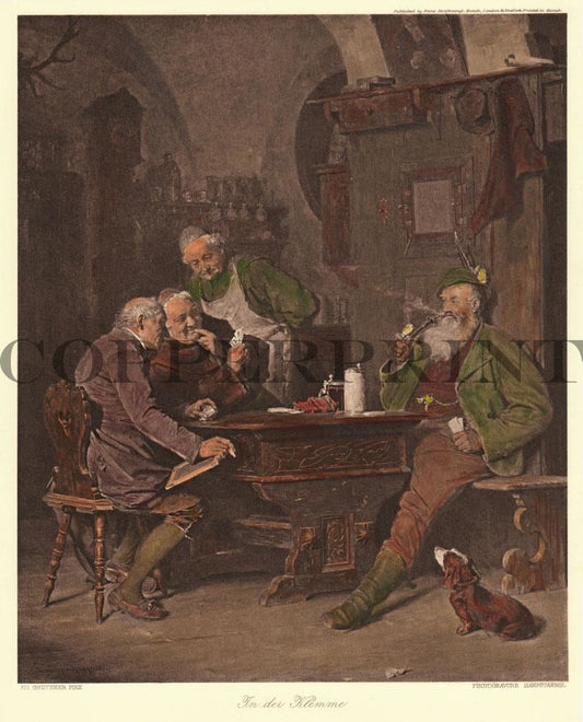 Männer beim trinken Kunstdruck Tiefdruck