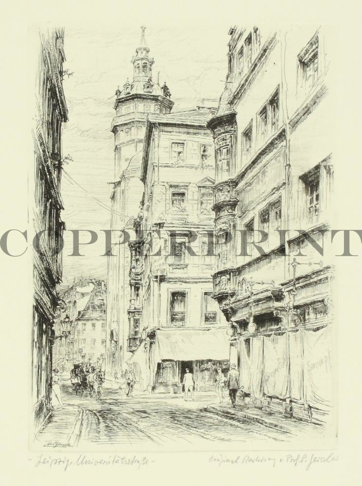 Stadtansicht Leipzig Kunstdruck Tiefdruck