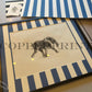Elefant auf blauen Streifen