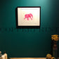 Der pinke Elefant gerahmt