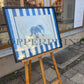 Elefant auf blauen Streifen