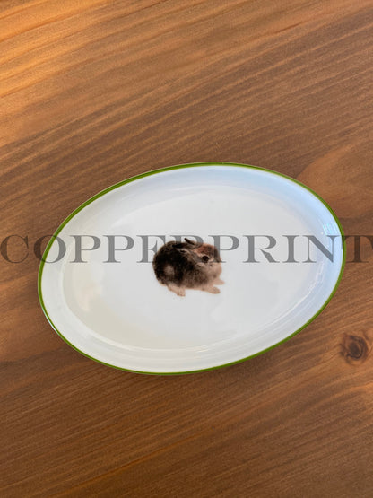 Porzellan Schälchen oval mit Häschen