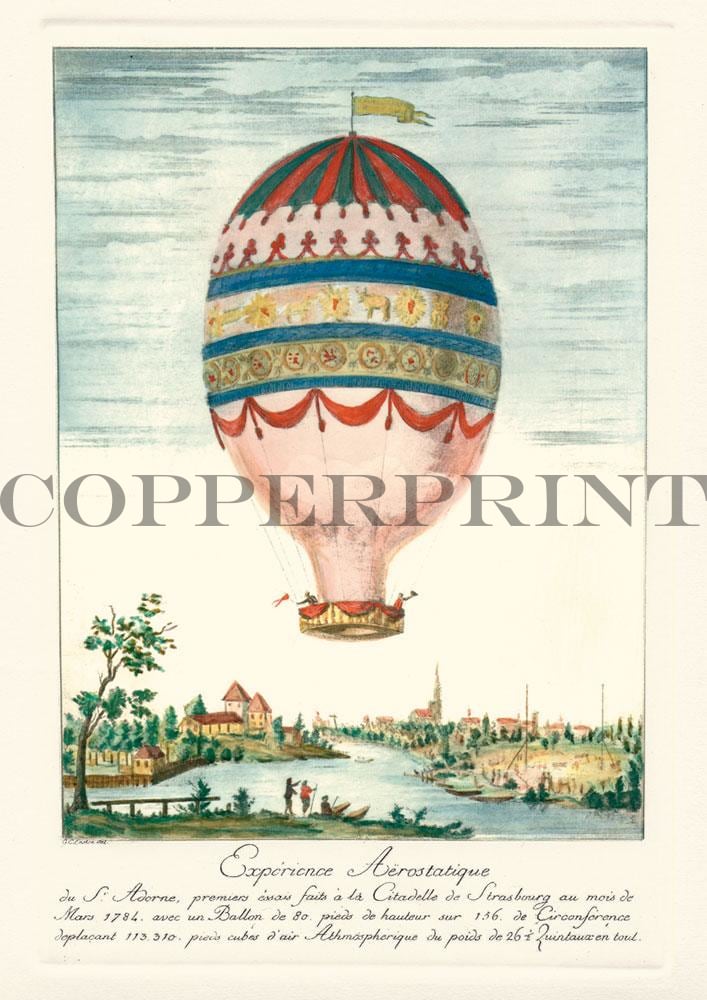 rosa Ballon über einem Fluss Kunstdruck Tiefdruck