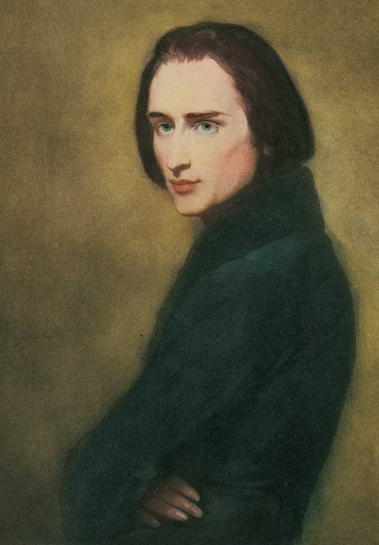 Fran Liszt, jung - Kunstkarte
