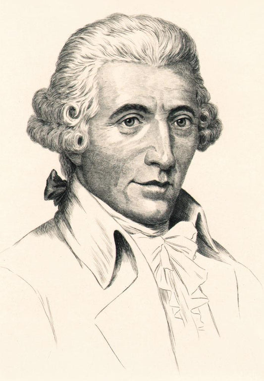 Portrait von Joseph Haydn schwarzweiß Kunstdruck Tiefdruck