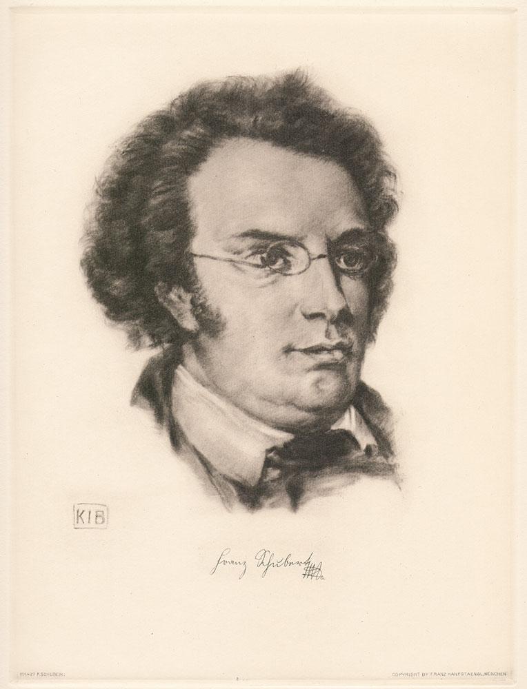  Portrait von Franz Schubert schwarz weiß Kunstdruck Tiefdruck