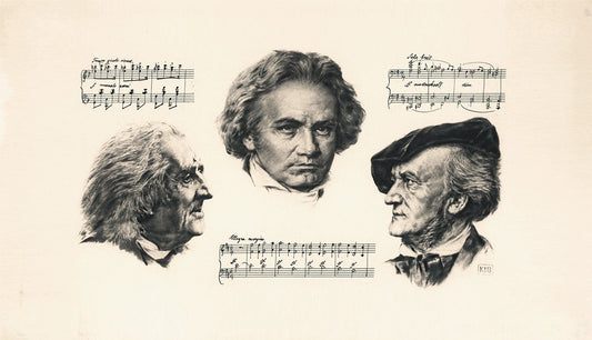 Portraits von Liszt Beethoven und Wagner Kunstdruck Tiefdruck