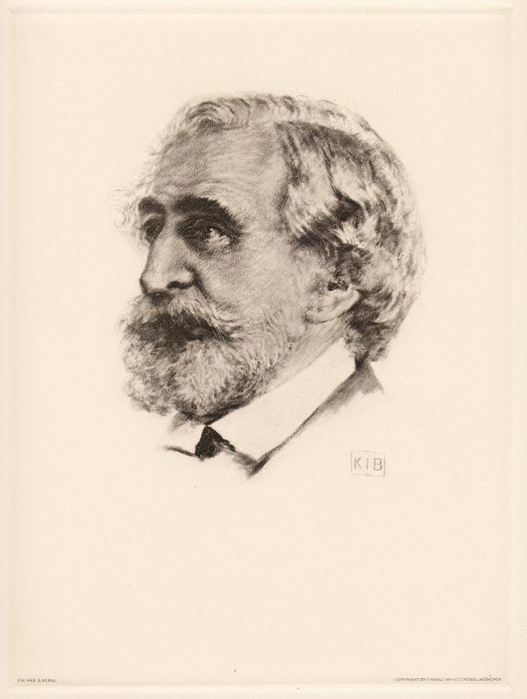 Portrait von Guiseppe Verdi schwarzweiß Kunstdruck Tiefdruck