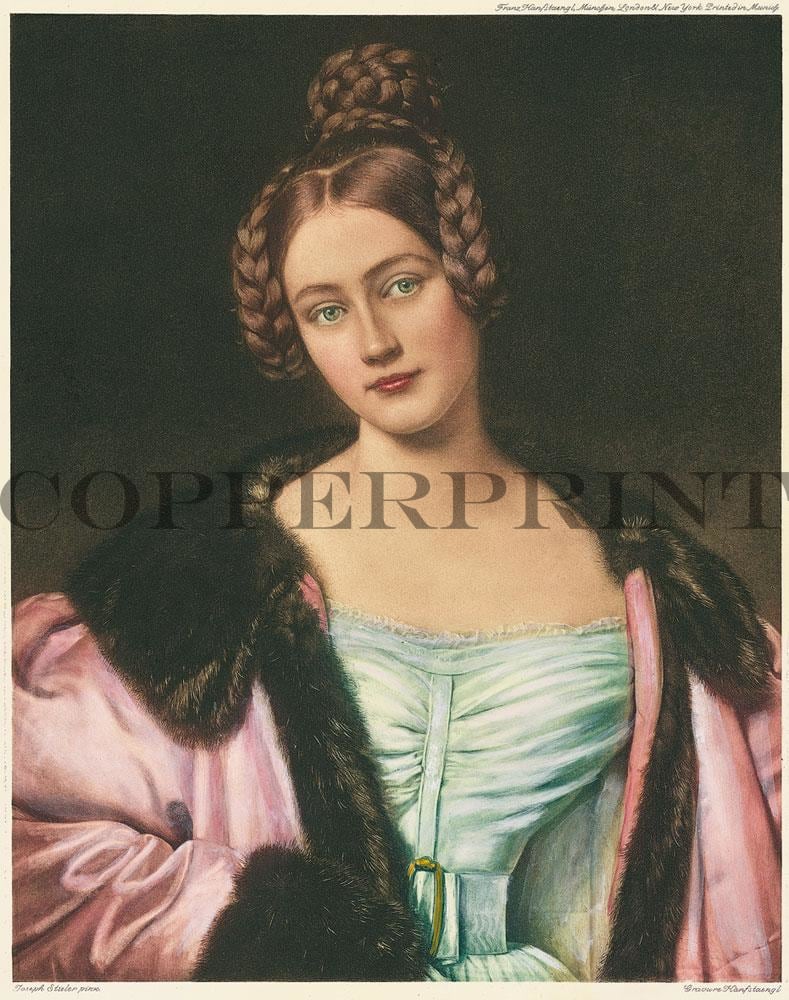 Portrait von Caroline Gräfin Holnstein Kunstdruck Tiefdruck