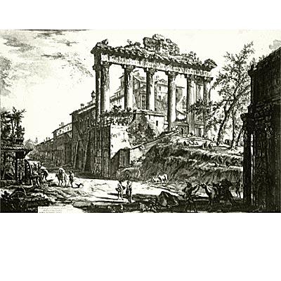 Ansicht vom Concordia Tempel Rom Kunstdruck Tiefdruck