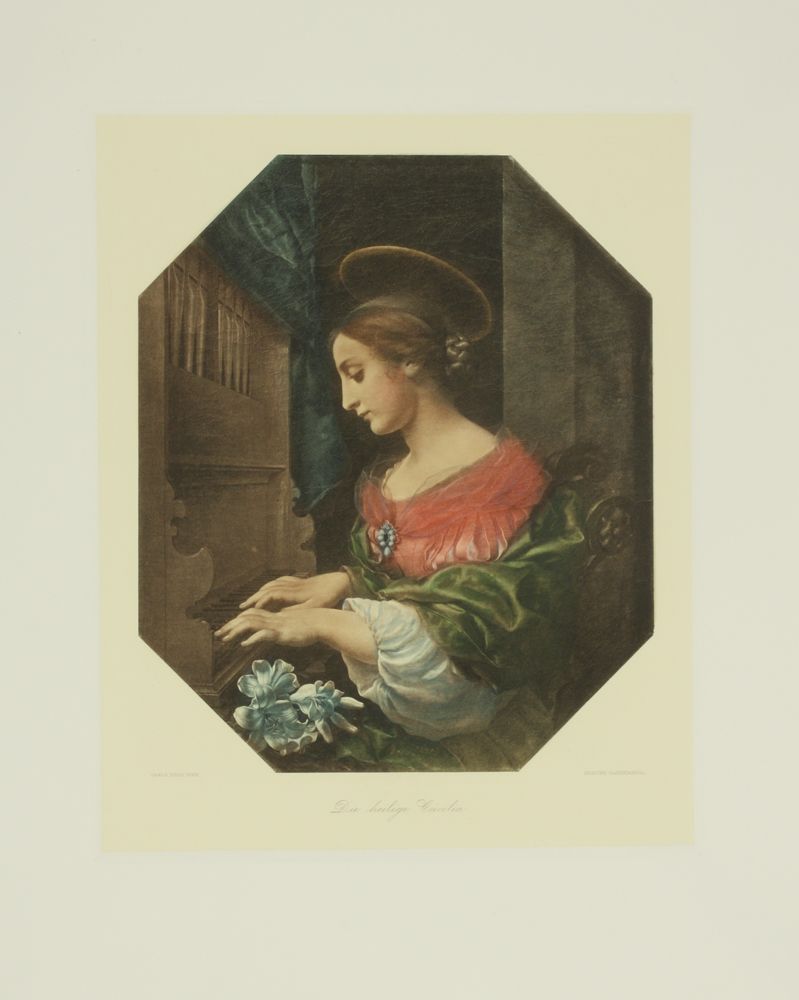 Portrait der heiligen Cäcilia Kunstdruck Tiefdruck