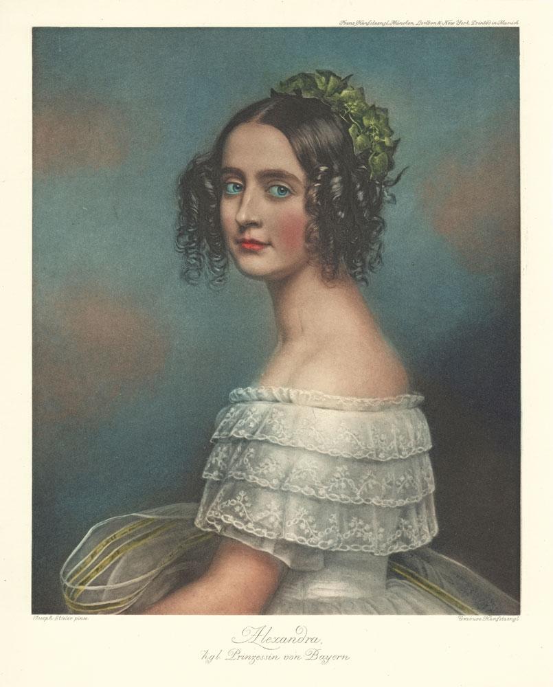 Portrait von Alexandra Prinzessin von Bayern Kunstdruck Tiefdruck