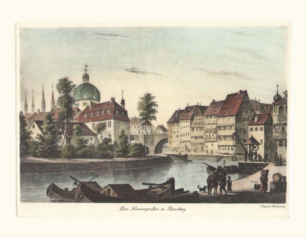 Stadtansicht von Bamberg Kunstdruck Tiefdruck