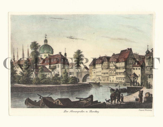 Stadtansicht von Bamberg Kunstdruck Tiefdruck