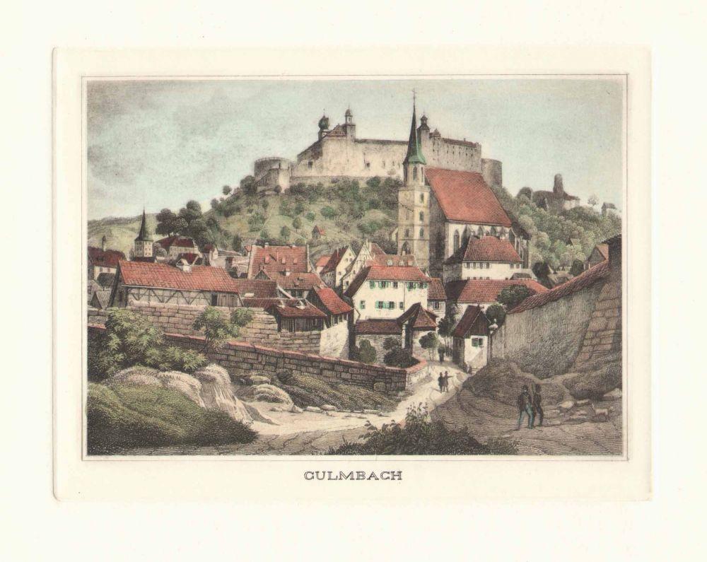  Stadtansicht von Culmbach Kunstdruck Tiefdruck