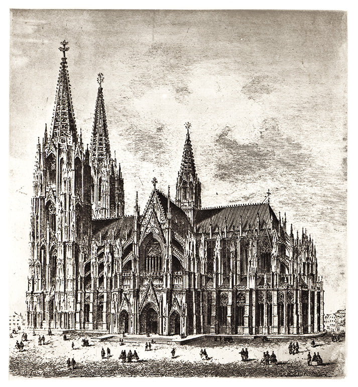 Stadtansicht vom Kölner Dom Kunstdruck Tiefdruck