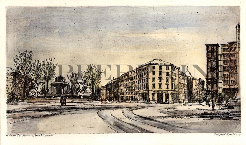 Stadtansicht vom Lenbachplatz Kunstdruck Tiefdruck