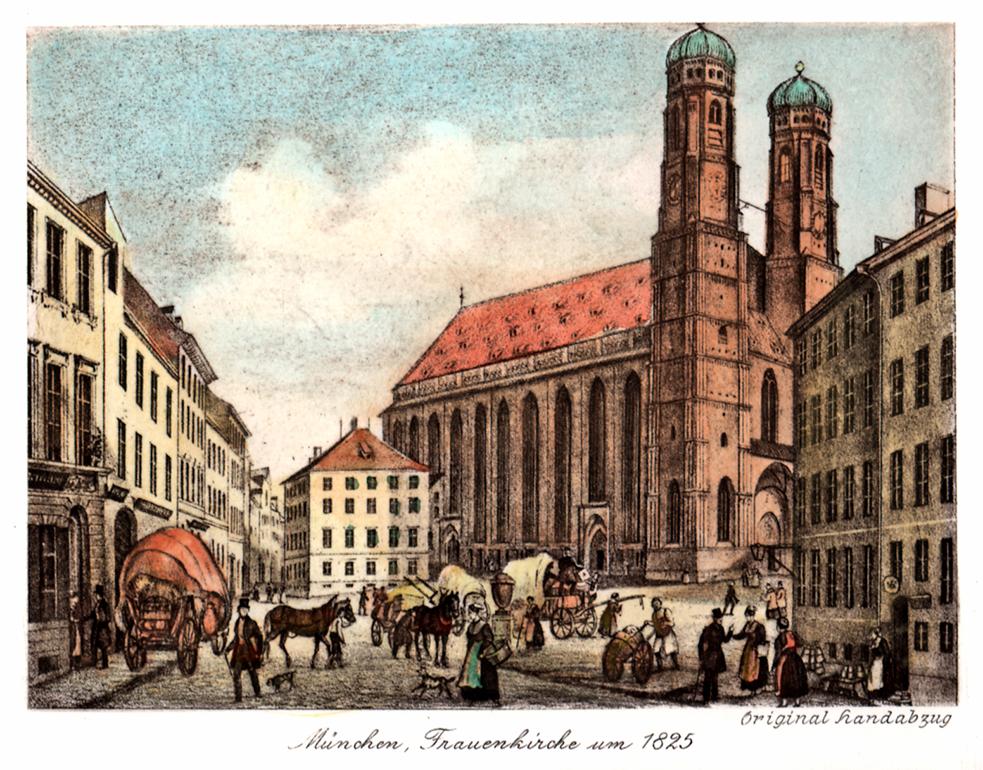 Stadtansicht von München Kunstdruck Tiefdruck