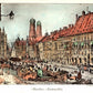 Stadtansicht München Marienplatz Kunstdruck Tiefdruck