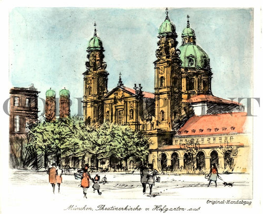 München, Theatinerkirche vom Hofgarten