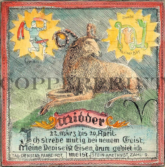 Sternzeichen Widder Kunstdruck Tiefdruck