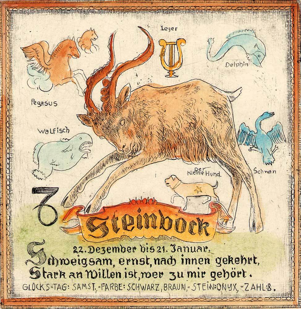 Sternzeichen Steinbock Kunstdruck Tiefdruck