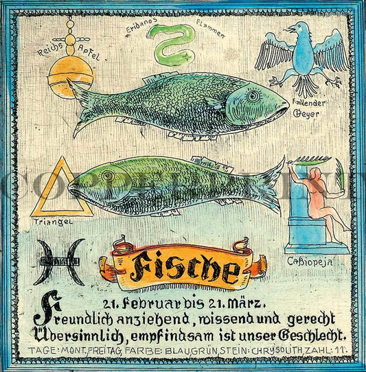 Sternzeichen Fische Kunstdruck Tiefdruck