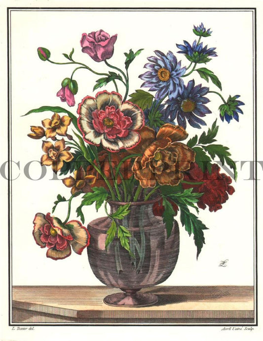 Mohnblumen in Vase Kunstdruck Tiefdruck 