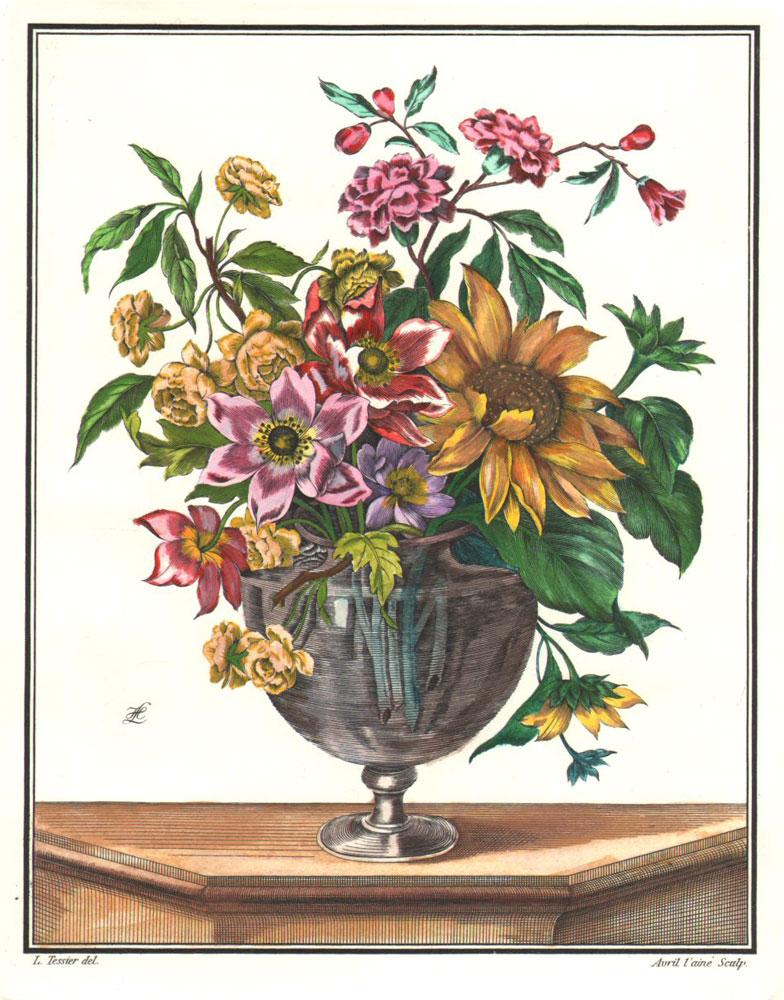 Blumen in der Vase Kunstdruck Tiefdruck