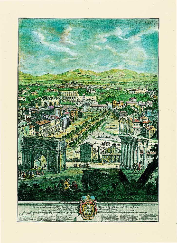 Stadtansicht vom Forum Romanum Kunstdruck Tiefdruck
